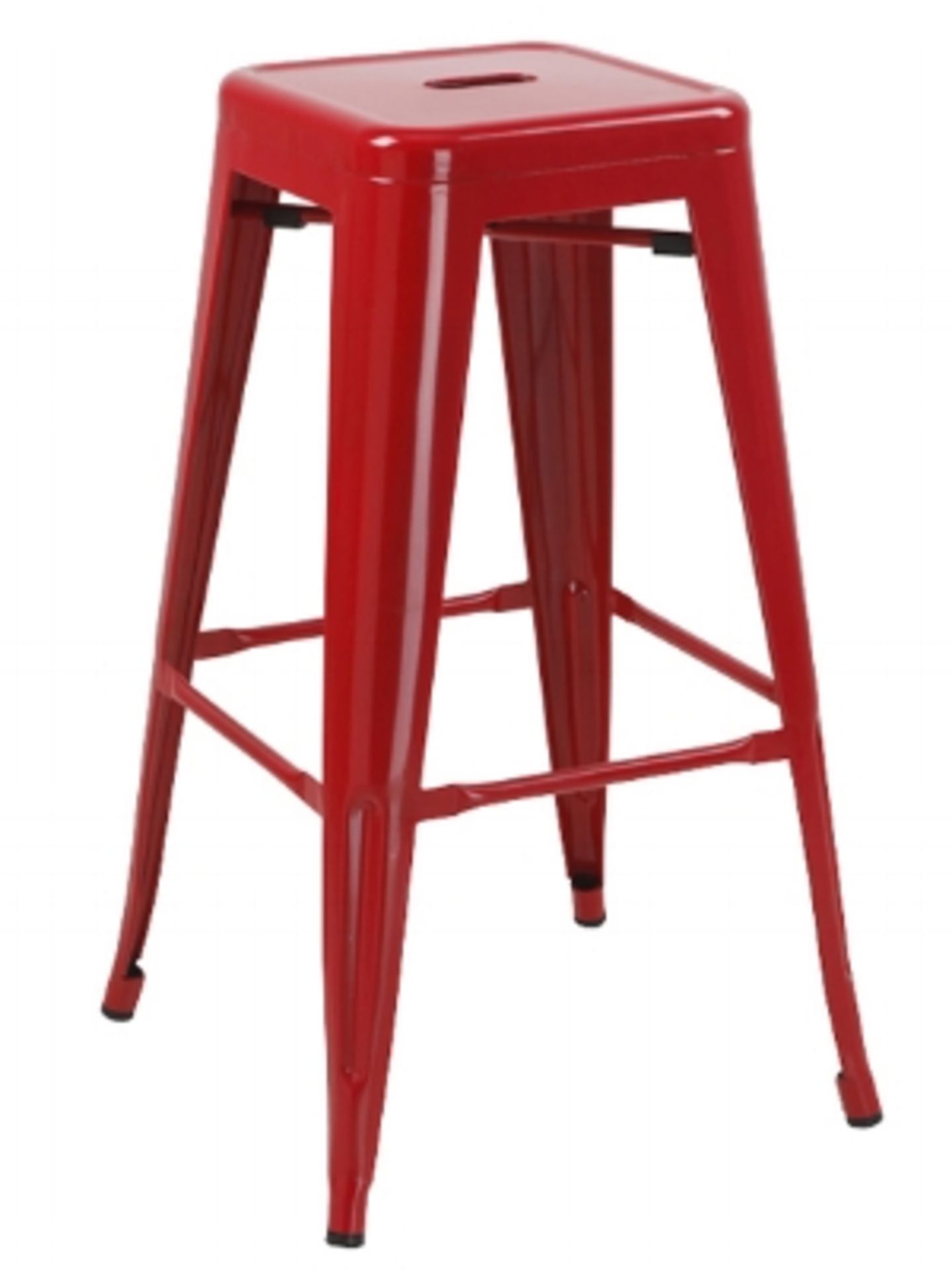 Manhattan Barstool - Red, Backless T - 5046. Powder Coated epoxy finish on e-coated steel.