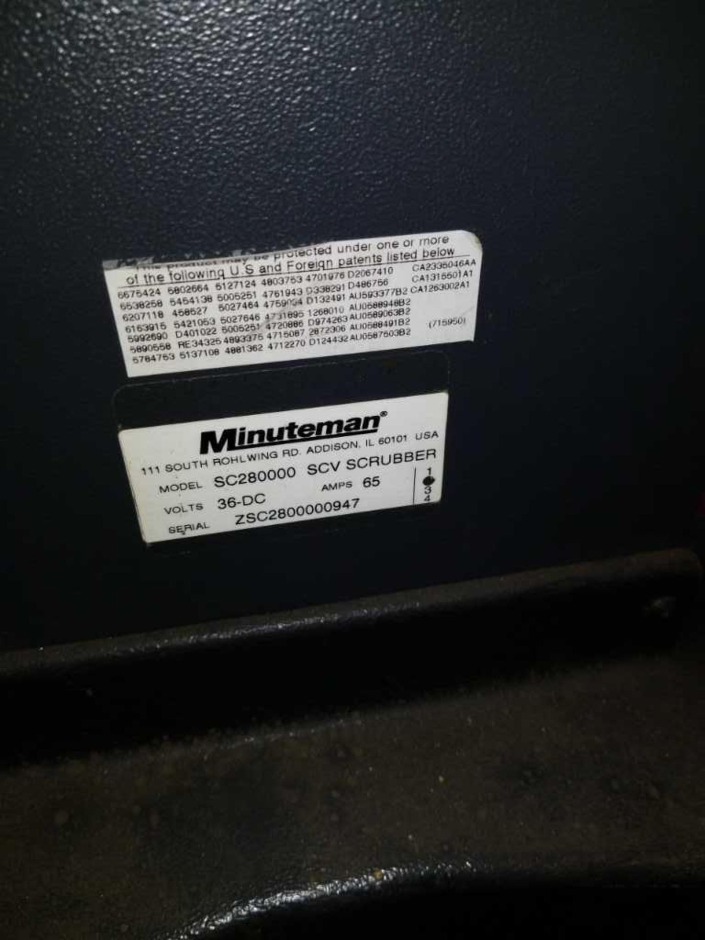 Minutemen SC 28000 Electric Floor Scrubber. Serial ZSC2800000947 - Image 4 of 4