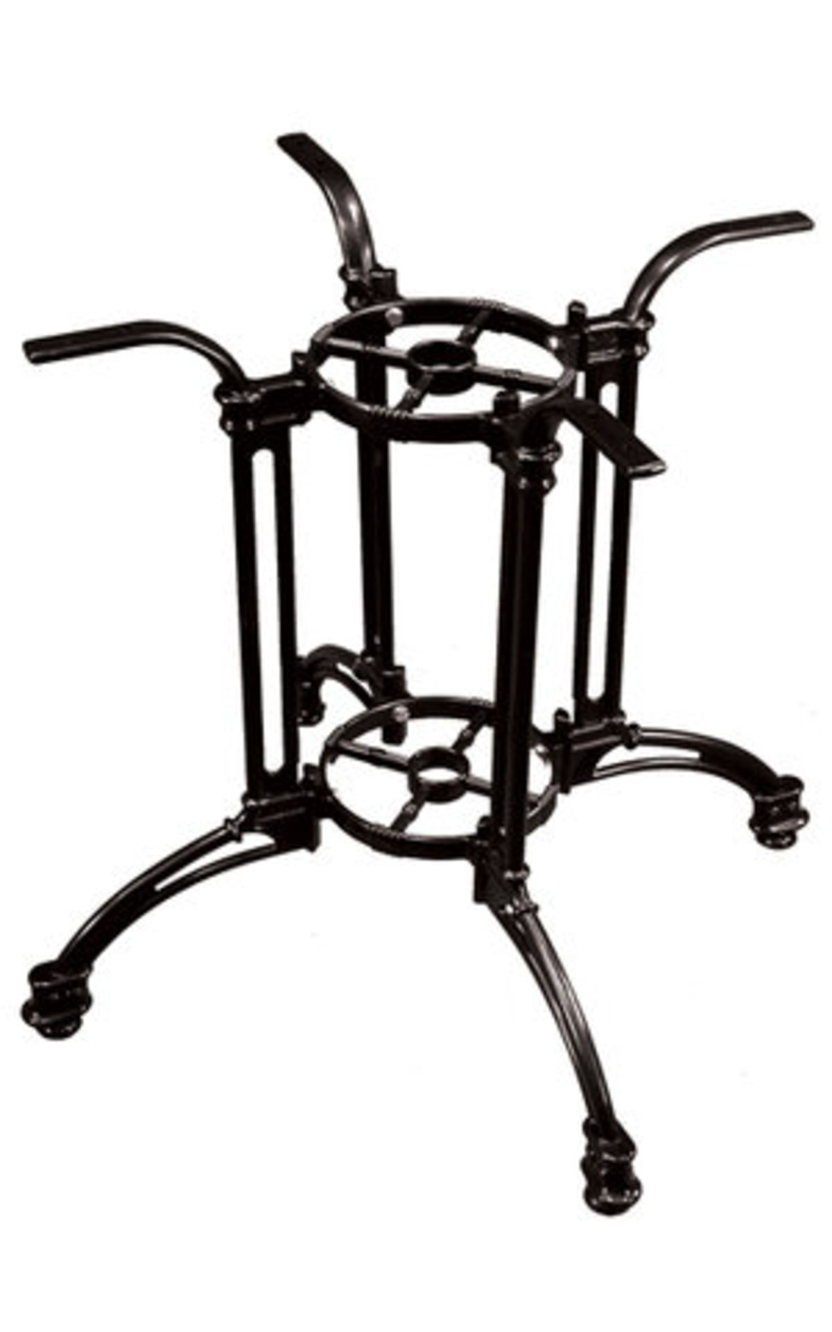 Andalusia 4 Large Base - TG32. Cast Aluminum/Epoxy Powder Coat. Dimensions: Max Table Top Size: