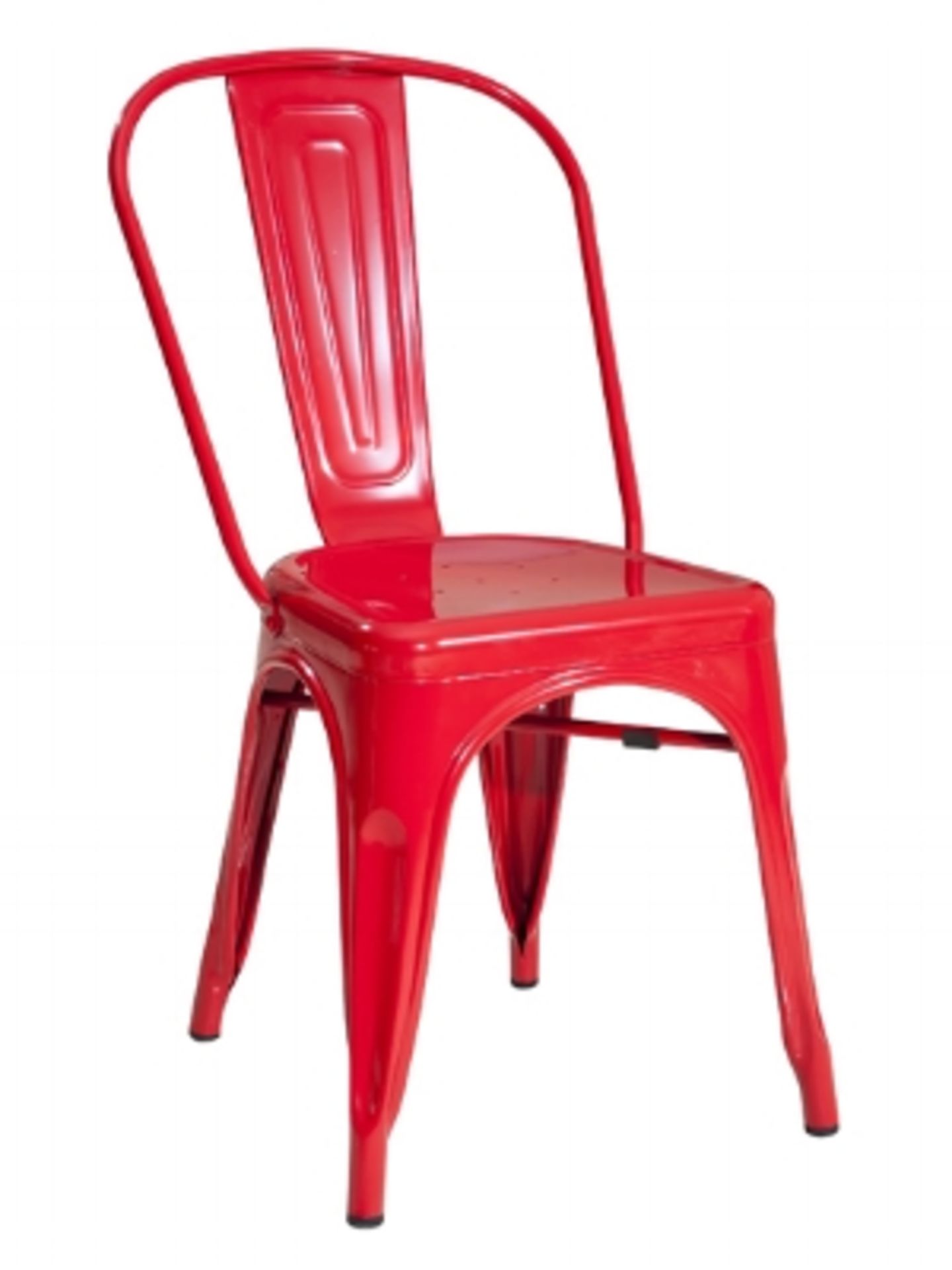 Manhattan Side Chair- Red with Back, T-5816. Powder Coated epoxy finish on e-coated steel, or