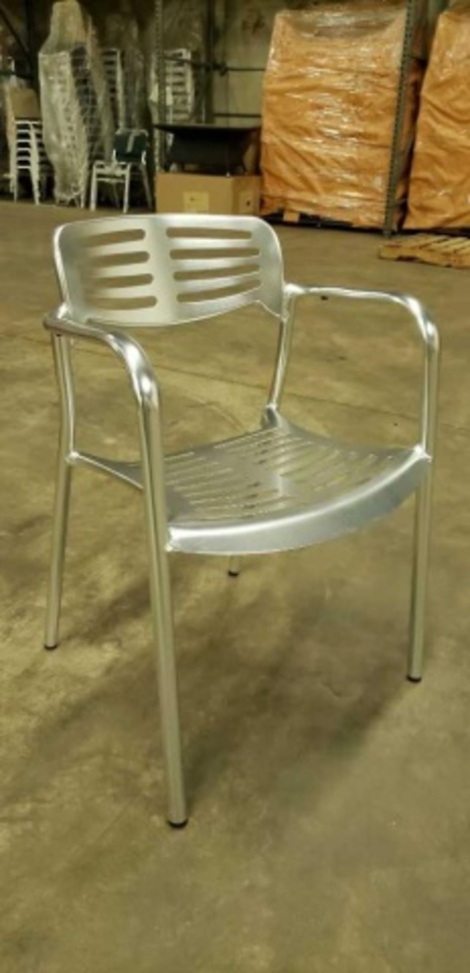 Toledo Arm Chair - polished. Polished and anodized aluminum tubings and stampings Dimensions: 21. - Image 4 of 5