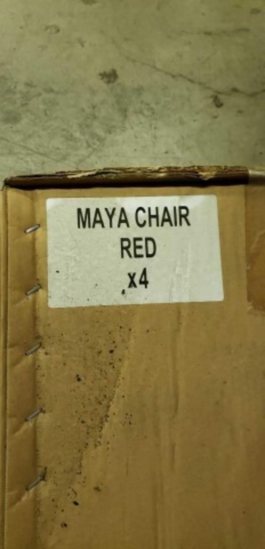 Martinique side chair - red, 8 boxes with 4 each, 32 total. - Image 4 of 5
