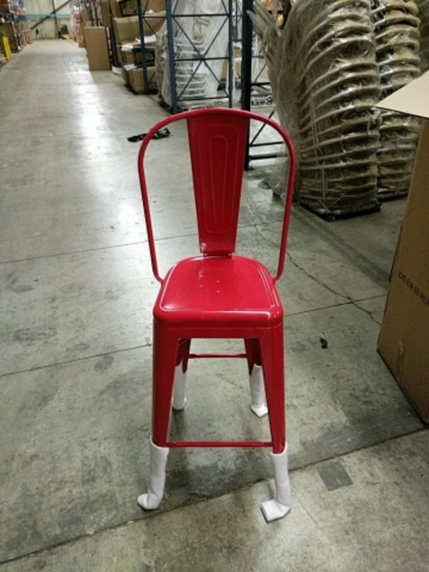 Manhattan Barstool With Back - Red, T-5852. Powder Coated epoxy finish on e-coated steel, or clear - Image 4 of 8