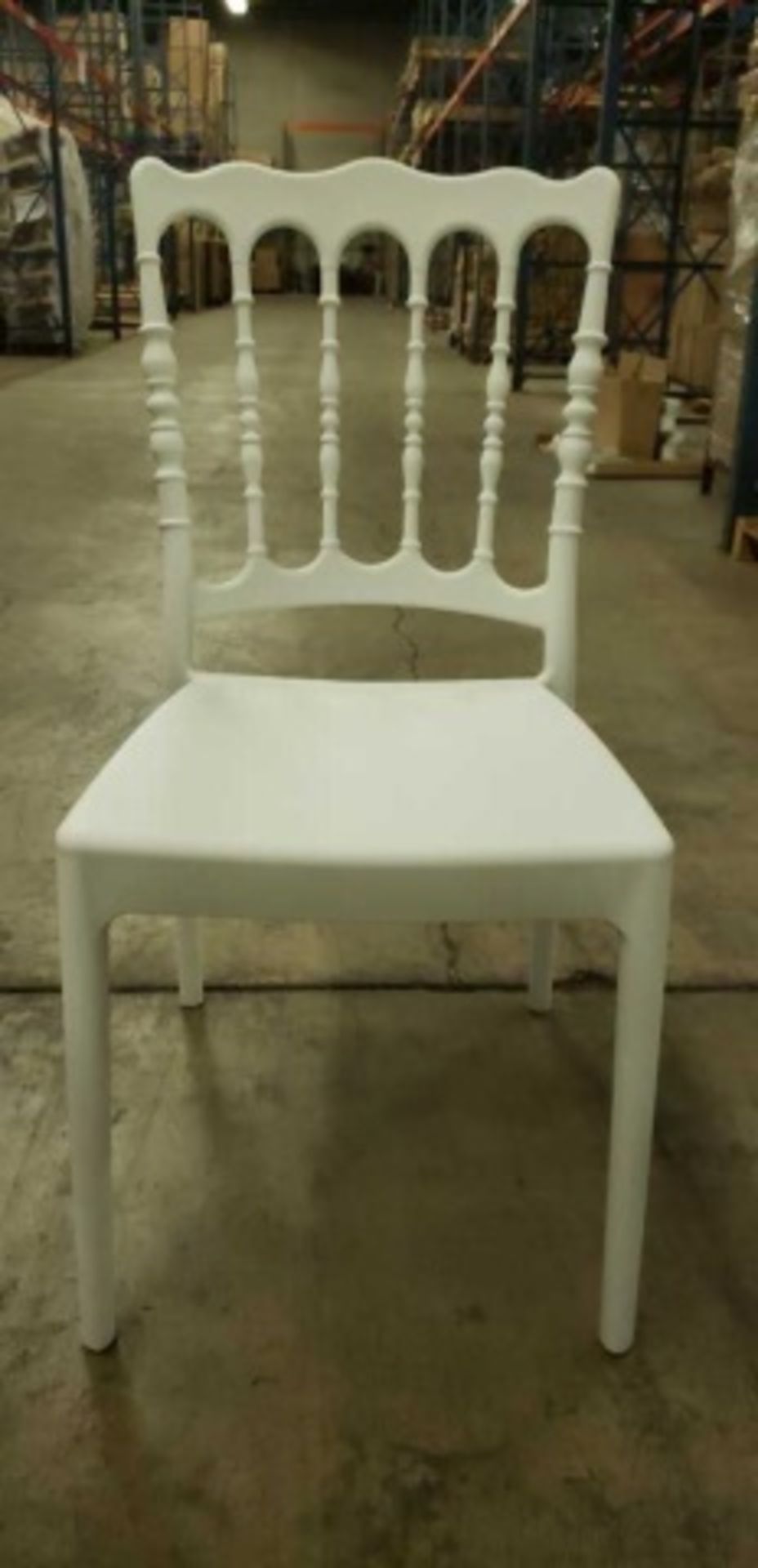 Napoleon Side Chair - White. One piece fiberglass reinforced polypropylene. Dimensions: 17.7"w x - Image 3 of 6
