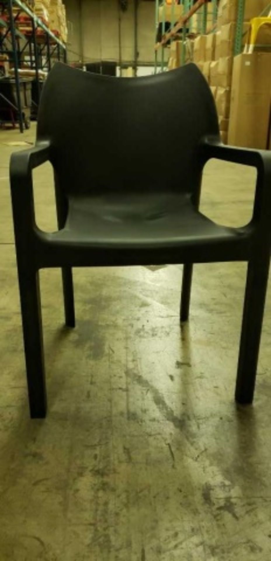 Martinique Arm Chair - Black. One piece fiberglass reinforced polypropylene. Dimensions: 22.5"w x