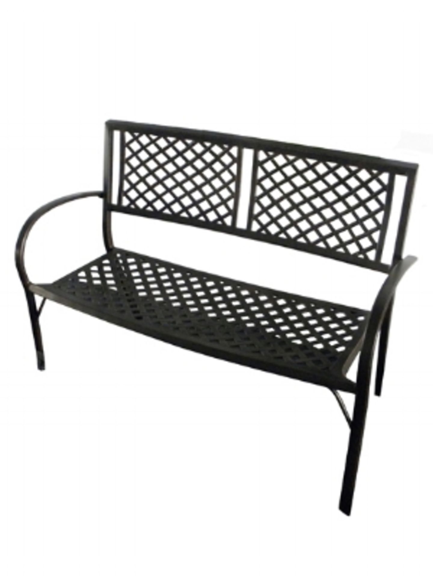 Nantucket Bench - antique bronze. Cast and tubular welded aluminum powder coated and decorated to an