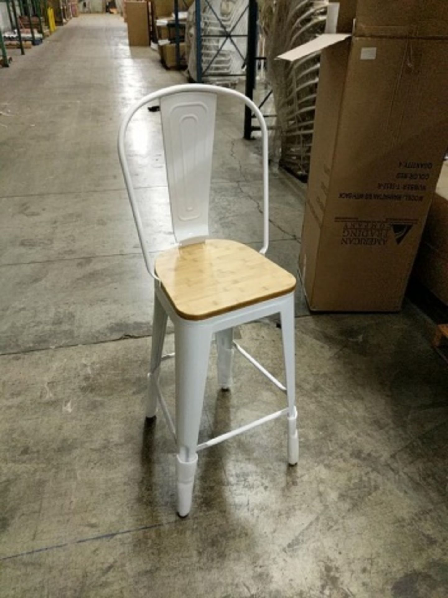 Manhattan Barstool With Back - White, T-5852. Powder Coated epoxy finish on e-coated steel, or clear - Image 3 of 6