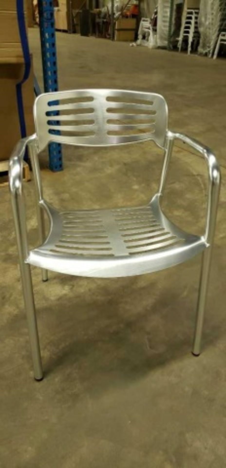 Toledo Arm Chair - polished. Polished and anodized aluminum tubings and stampings Dimensions: 21. - Image 3 of 5