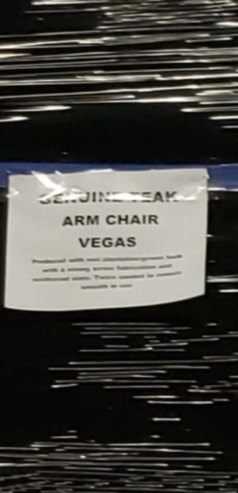 Genuine Teak Vegas Stacking Arm Chair. Natural Teak. Dimensions: 22"w x 21.6"d x 36"h, 17.7"sh, 26" - Image 6 of 6