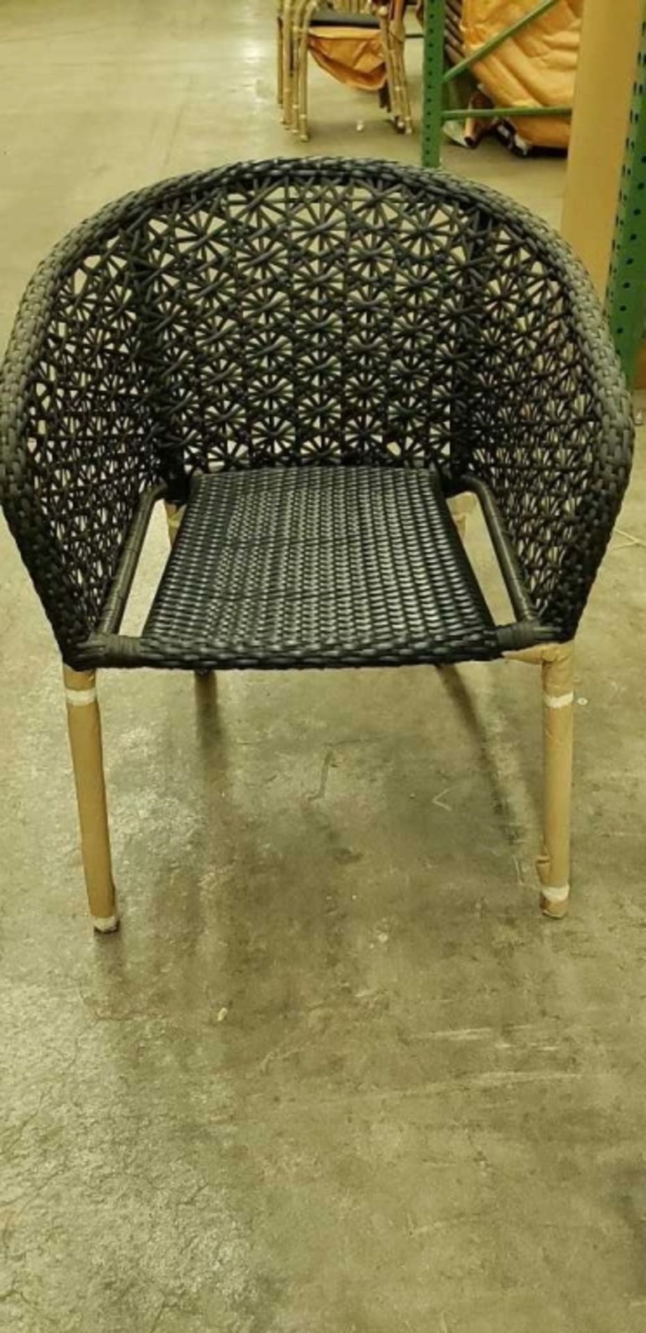 Fiji - Arm Chair - star weave - espresso, power coated heavy weight, aluminum frame, one stack of - Image 2 of 4