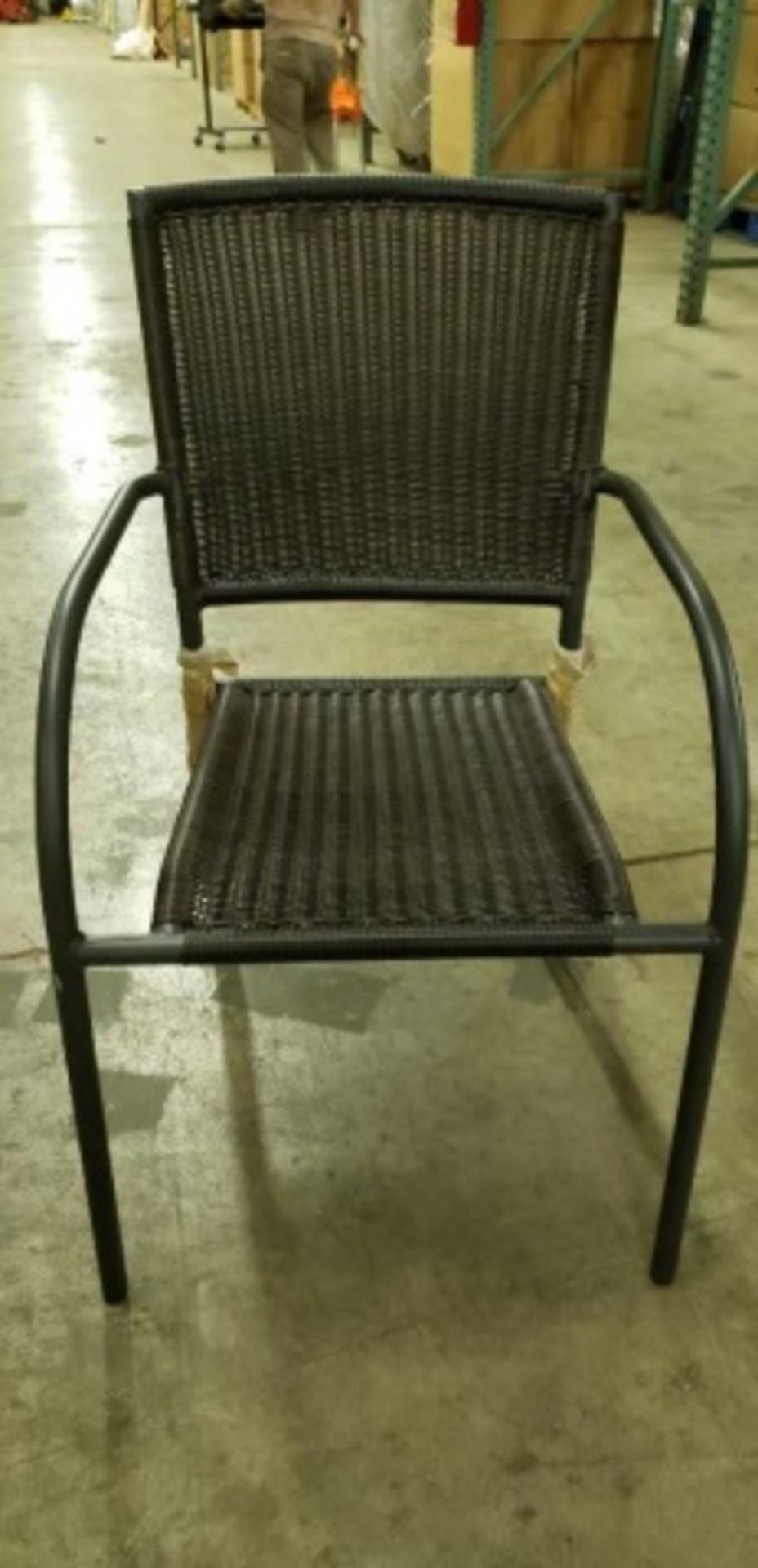 Aruba I Arm Chair - Expresso C003E. Tubular aluminum powdercoated with polyethelene weave s&b. - Image 2 of 5