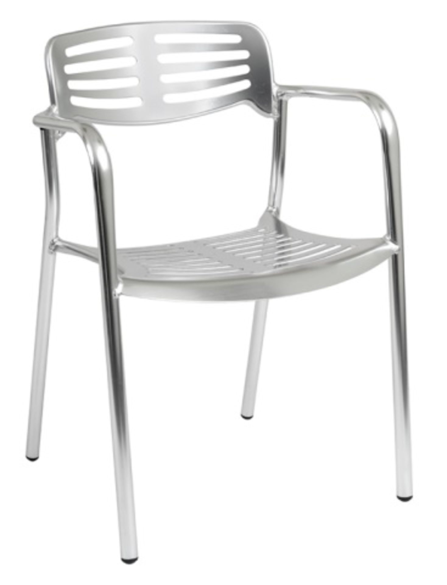 Toledo Arm Chair - polished. Polished and anodized aluminum tubings and stampings Dimensions: 21.