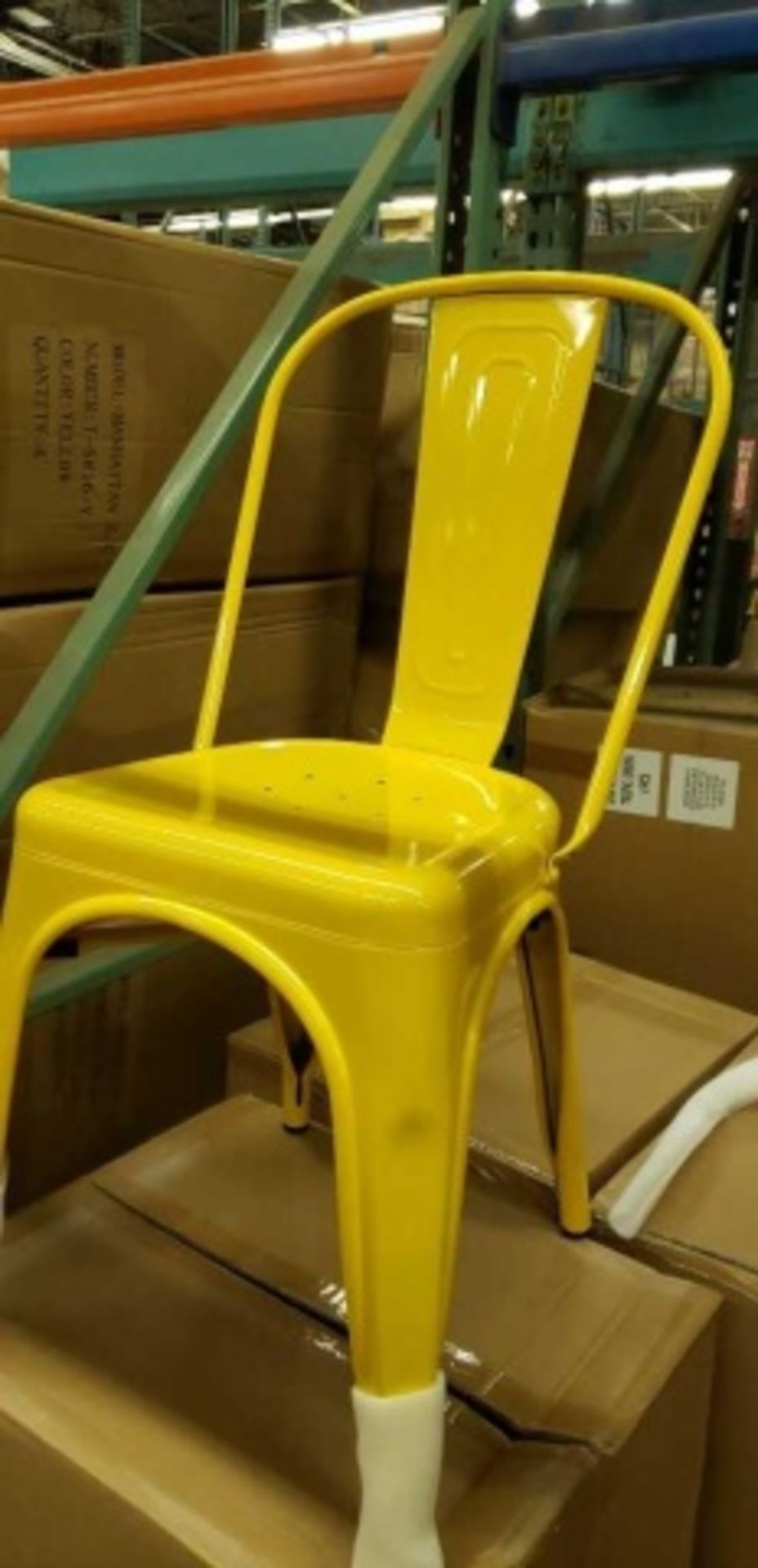 Manhattan Side Chair - Yellow. Powder Coated epoxy finish on e-coated steel, or clear on raw - Image 3 of 5