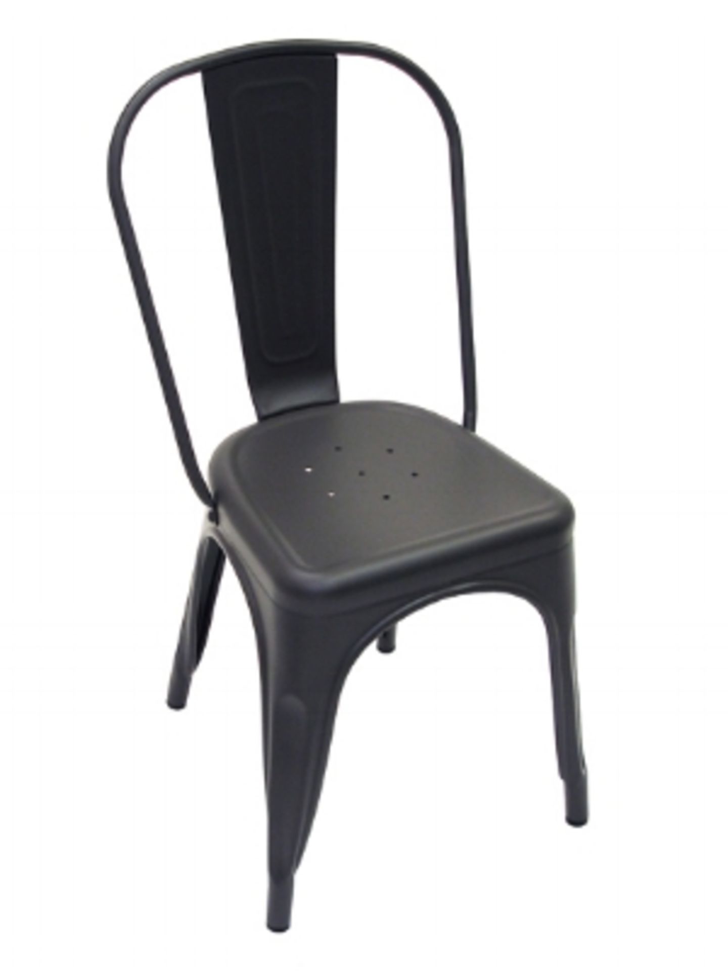 Manhattan Side Chair - Gunmetal. Powder Coated epoxy finish on e-coated steel, or clear on raw