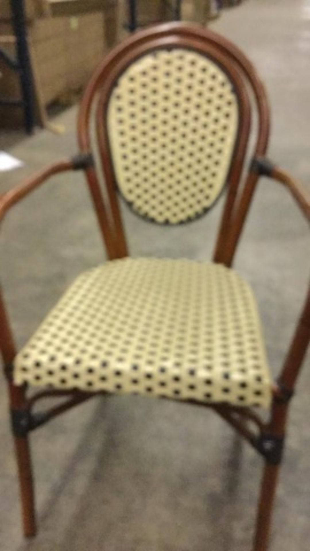 Parisienne Arm Chair - Ivory/Black. PE Weave on Tubular Aluminum Frame/Powder coat finish - Image 3 of 7