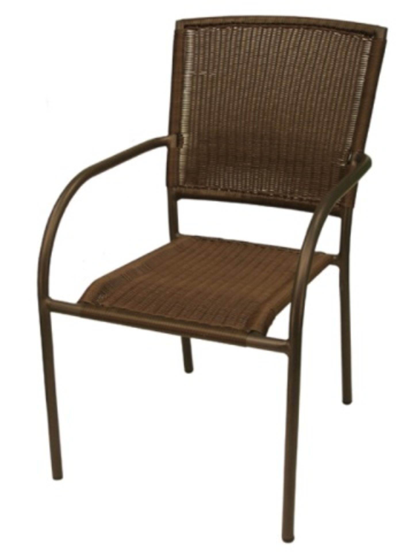 Aruba I Arm Chair - Expresso C003E. Tubular aluminum powdercoated with polyethelene weave s&b.
