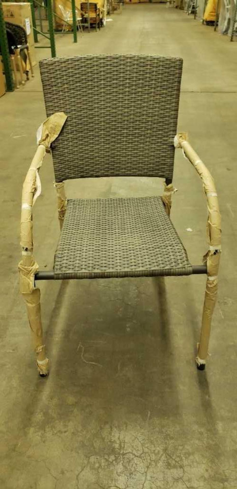 Aruba II arm chair - taupe, powder coated tubular heavyweight aluminum frame. 7 total. - Image 2 of 4