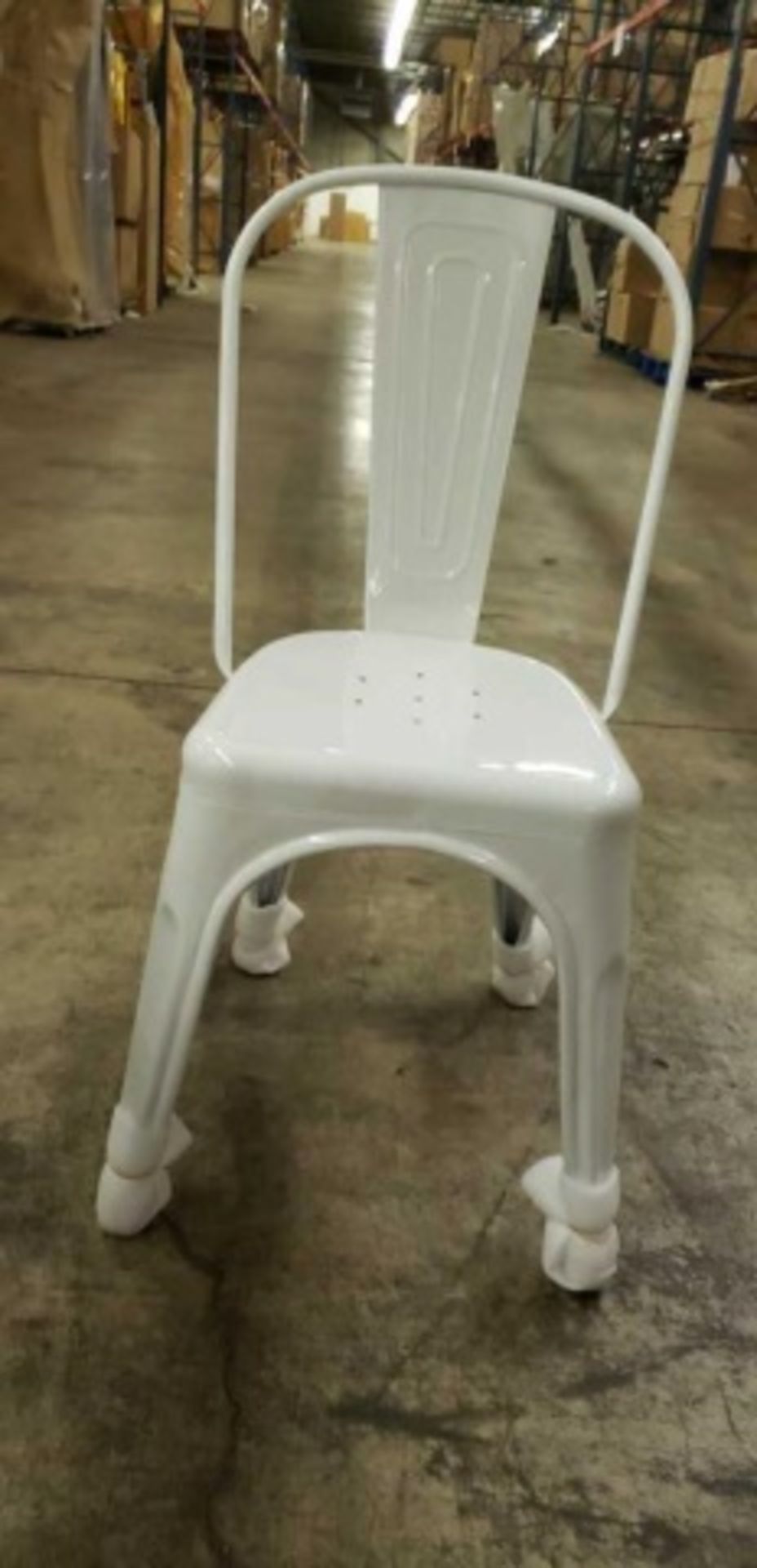 Manhattan Side Chair- White, T-5816. Powder Coated epoxy finish on e-coated steel, or clear on raw - Image 2 of 5