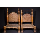 PAIR OF A SMALL CHAIRS - AFGHANISTAN - LATE 19th CENTURY