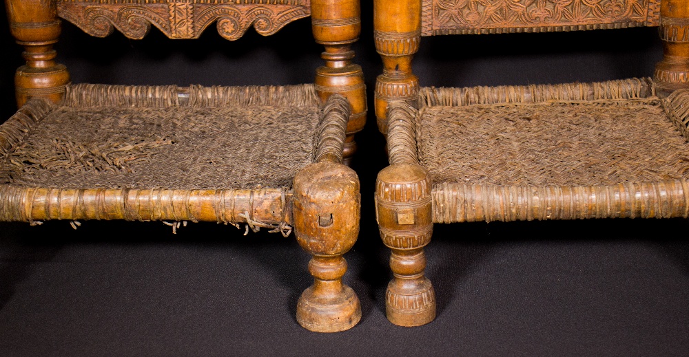 PAIR OF A SMALL CHAIRS - AFGHANISTAN - LATE 19th CENTURY - Image 4 of 10