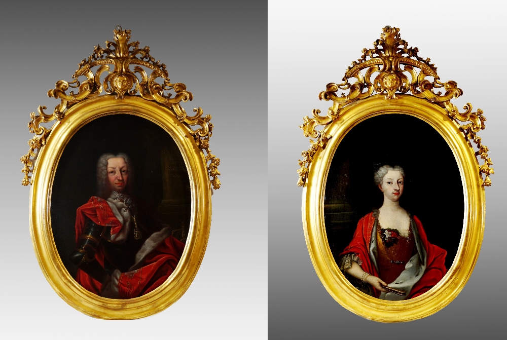 PORTRAITS OF CHARLES EMMANUEL III AND ELISABETH THERESE OF LORRAINE