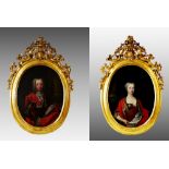 PORTRAITS OF CHARLES EMMANUEL III AND ELISABETH THERESE OF LORRAINE