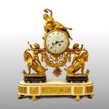 GIRL CARRIED BY TWO PUTTI CLOCK
