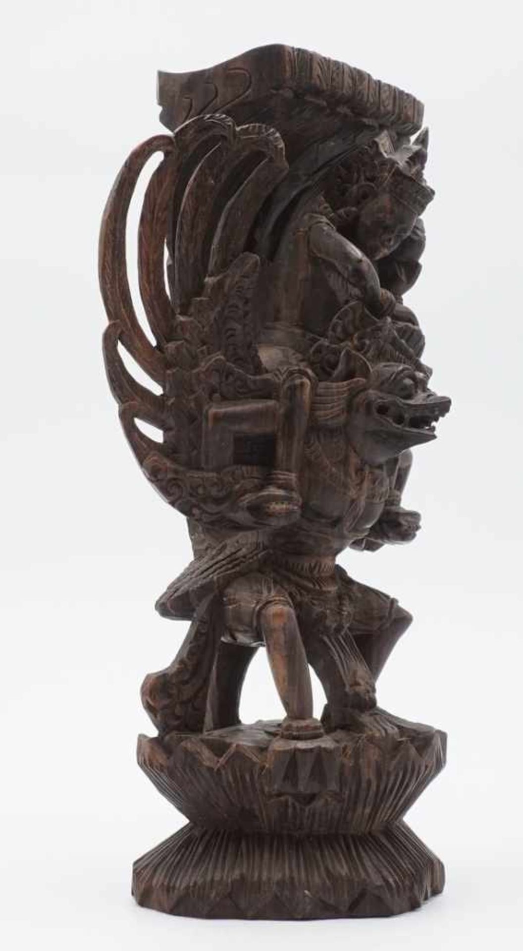 Garuda - Vogel, Bali, 20. Jh.Ebenholz, Vishnu auf dem Vogel Garuda reitend, guter Zustand, 26 x 13