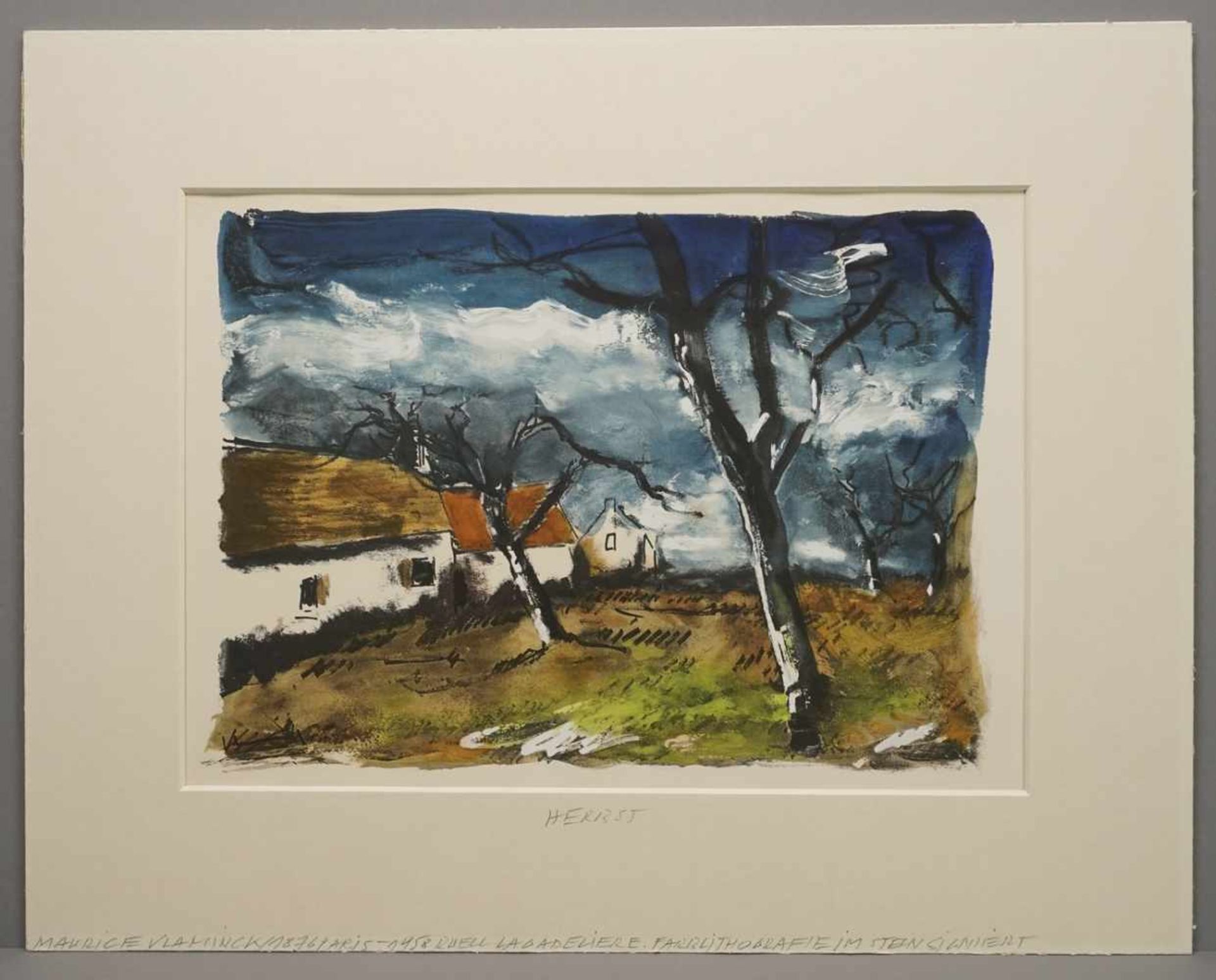 Maurice de Vlaminck, "Der Herbst"(1876 - 1958 Frankreich), Folio-Farblithografie/Papier, unten links - Bild 2 aus 4