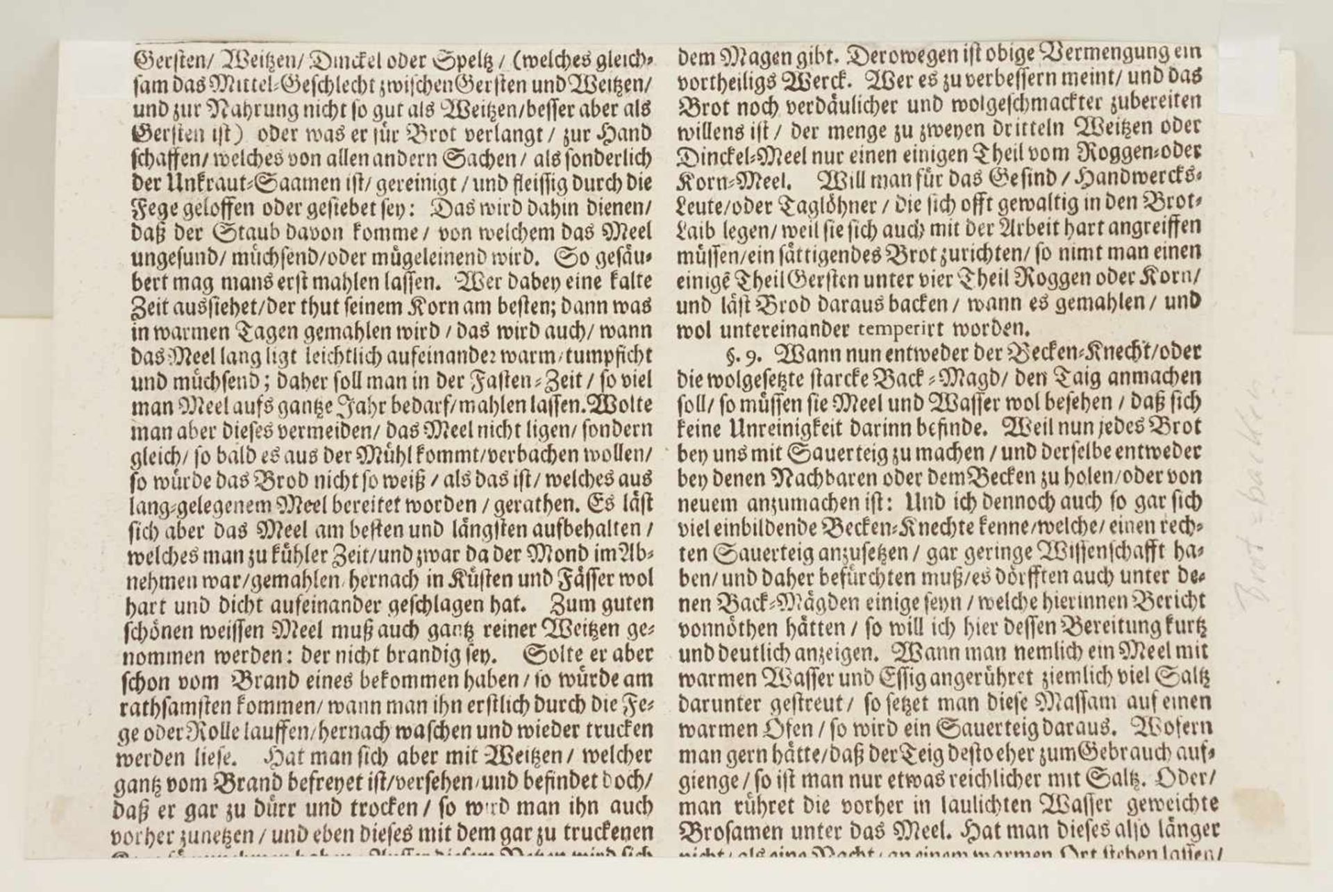 Unbekannter Künstler, "Bäckerei"Kupferstich/Papier, um 1700, Verso Textauszug, guter Zustand, - Bild 4 aus 4