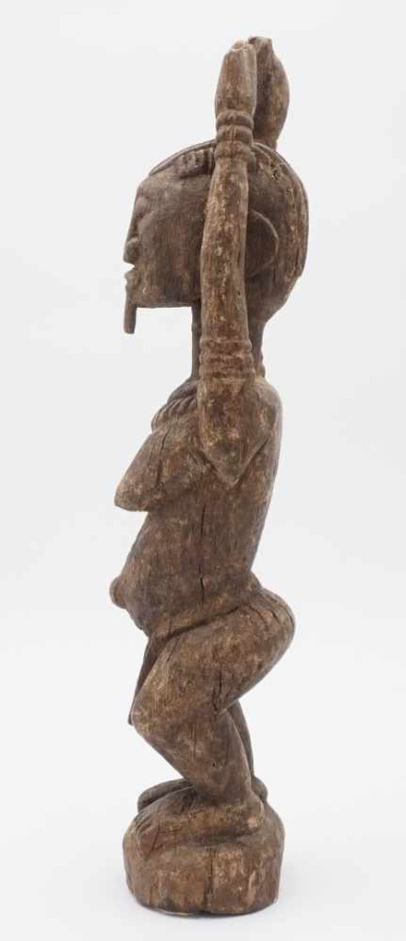 Weibliche Dogon Tellem Figur, MaliHartholz, stehende, weibliche Figur mit erhobenen Armen, - Image 4 of 5