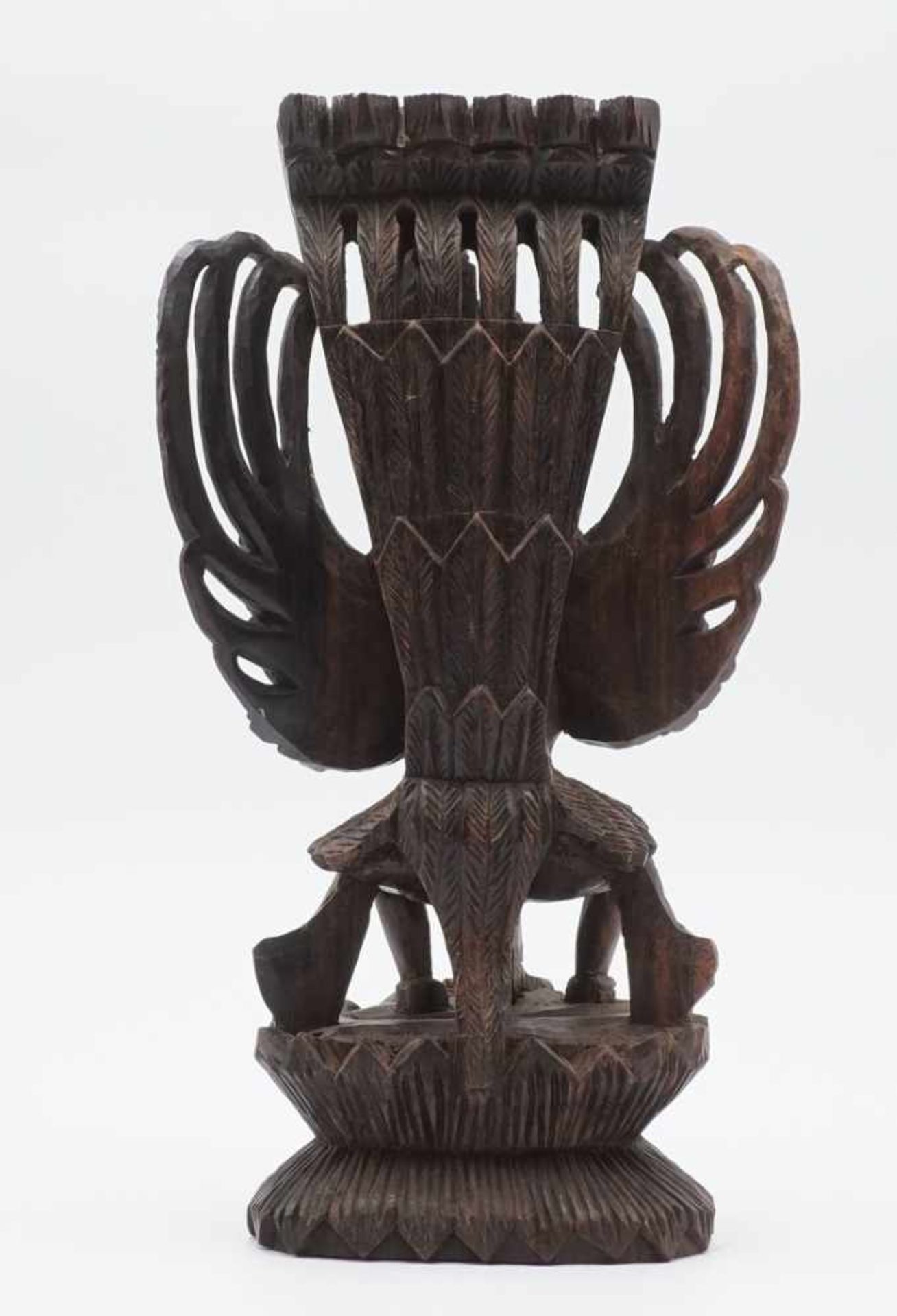 Garuda - Vogel, Bali, 20. Jh.Ebenholz, Vishnu auf dem Vogel Garuda reitend, guter Zustand, 26 x 13 - Bild 4 aus 5