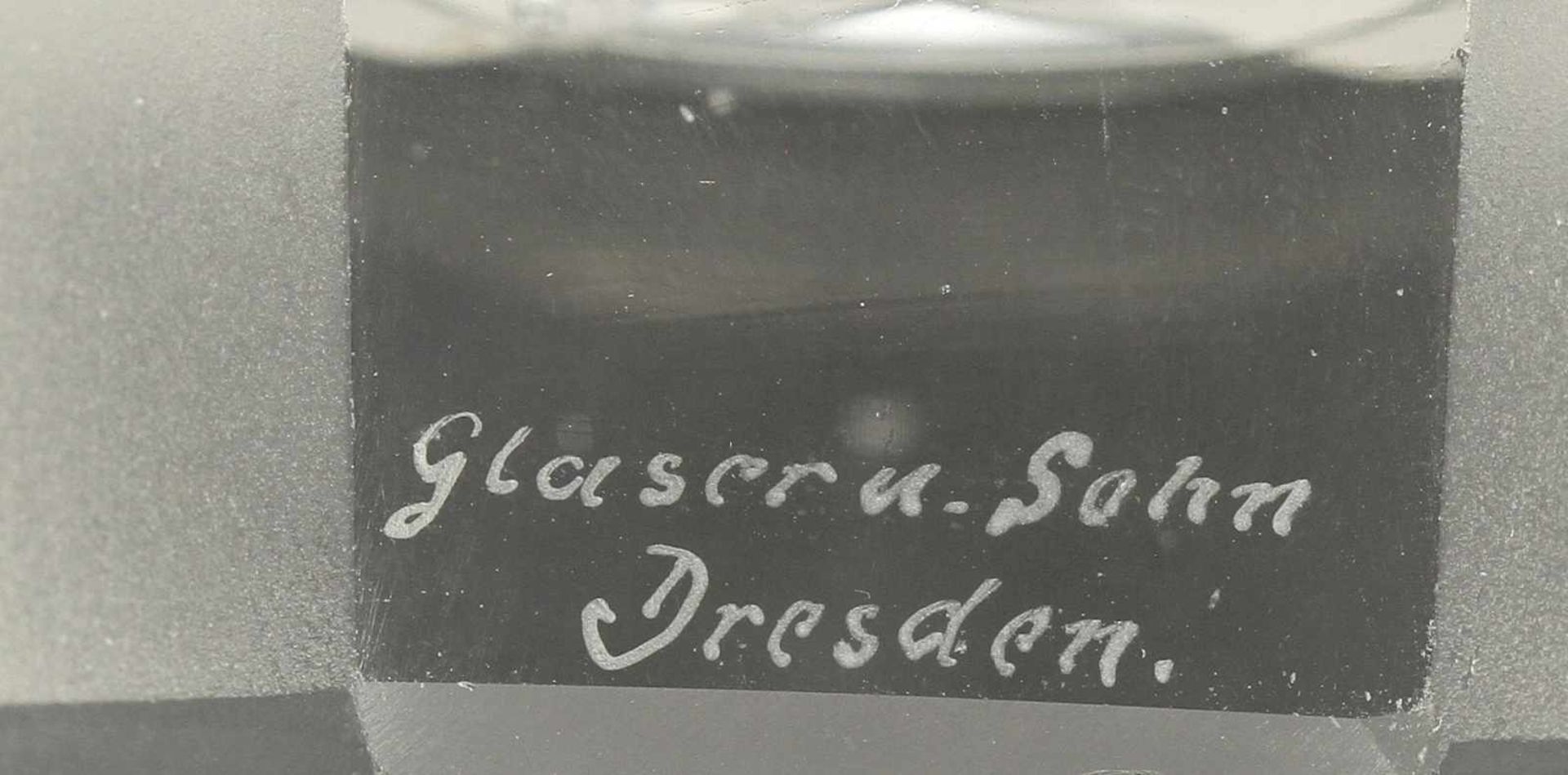 Glaser & Sohn Dresden Studentika Glas mit großem Wappenschild, 1905im Stand signiert "Glaser & - Image 3 of 3