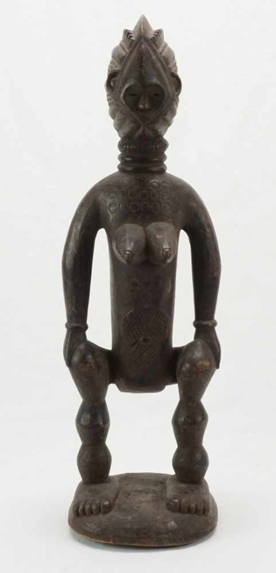 Ahnen-Figur der Mende, Sierra Leone, 20. Jh.alt patiniertes Holz, abstrakte, stehende, weibliche - Bild 2 aus 6