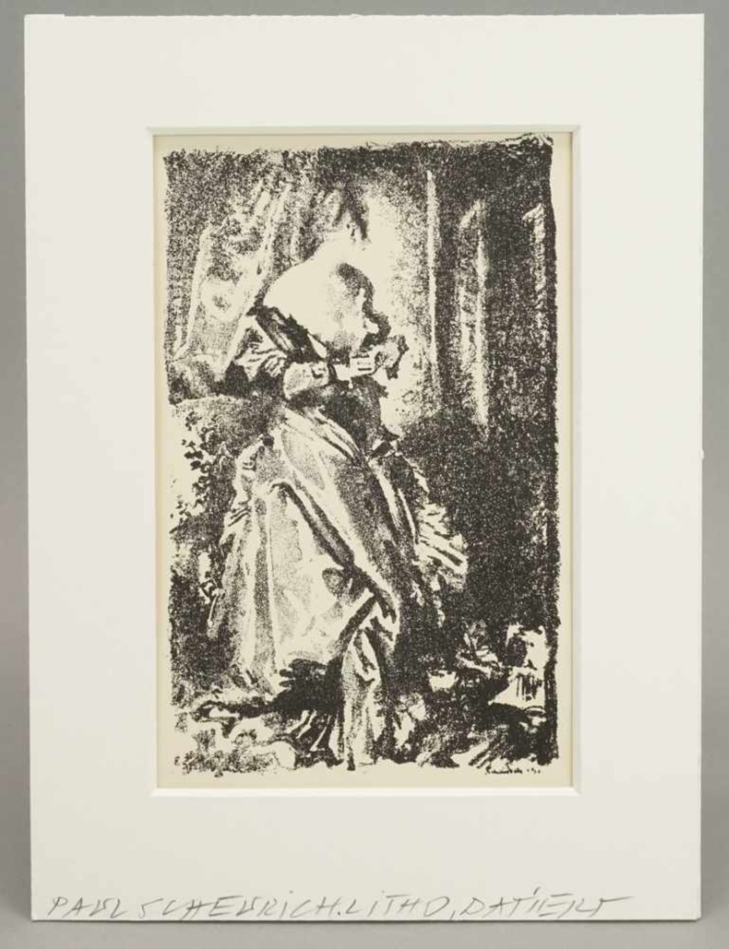 Paul Scheurich, "Stehende Dame"(1883  - 1945), Lithografie/Papier, unten rechts im Stein signiert, - Bild 2 aus 3