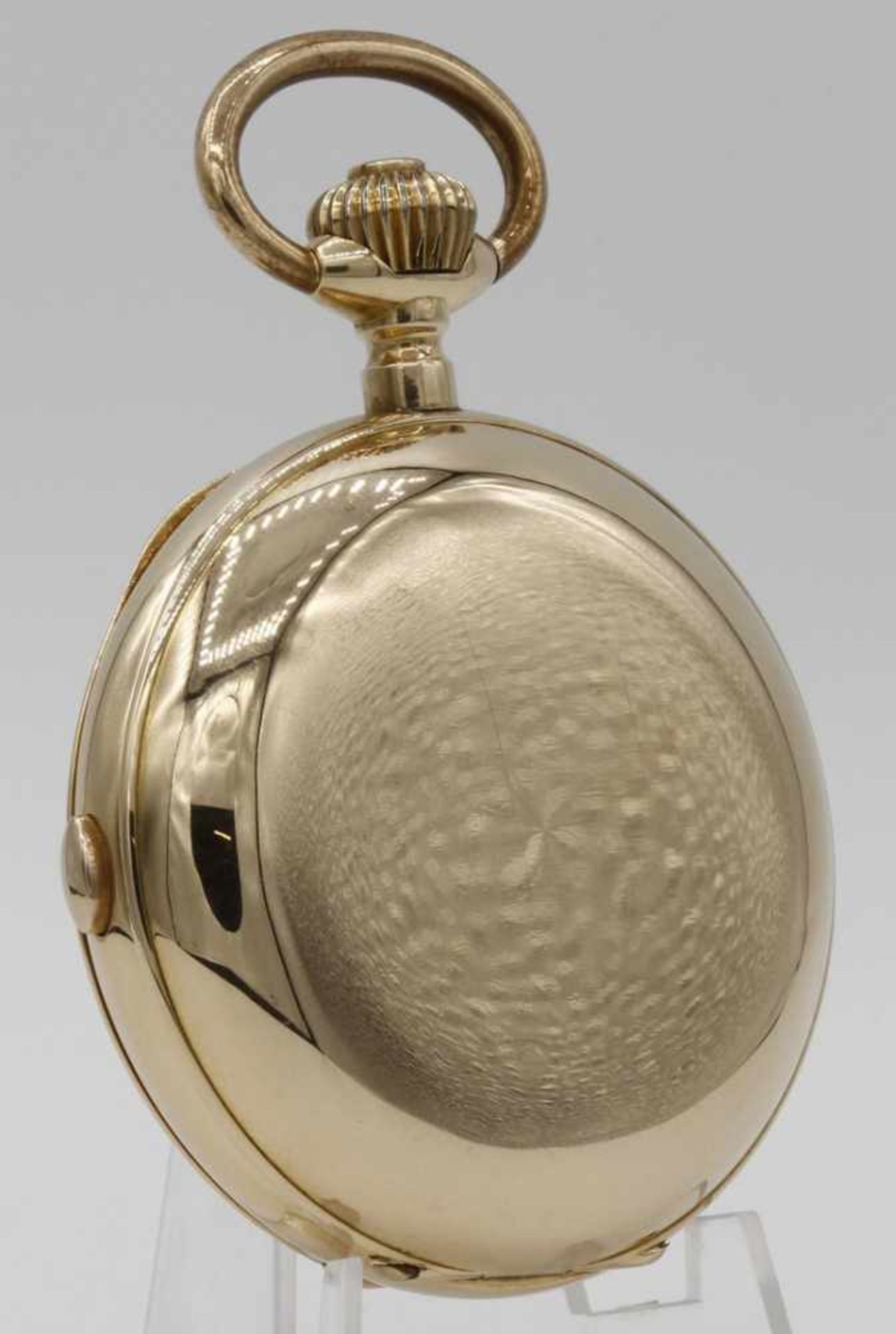 Schweizer Goldsavonnette mit Chronograph und 1/4-Stunden-Repetition585/- Gelbgold, 2. Hälfte 19. - Bild 8 aus 8