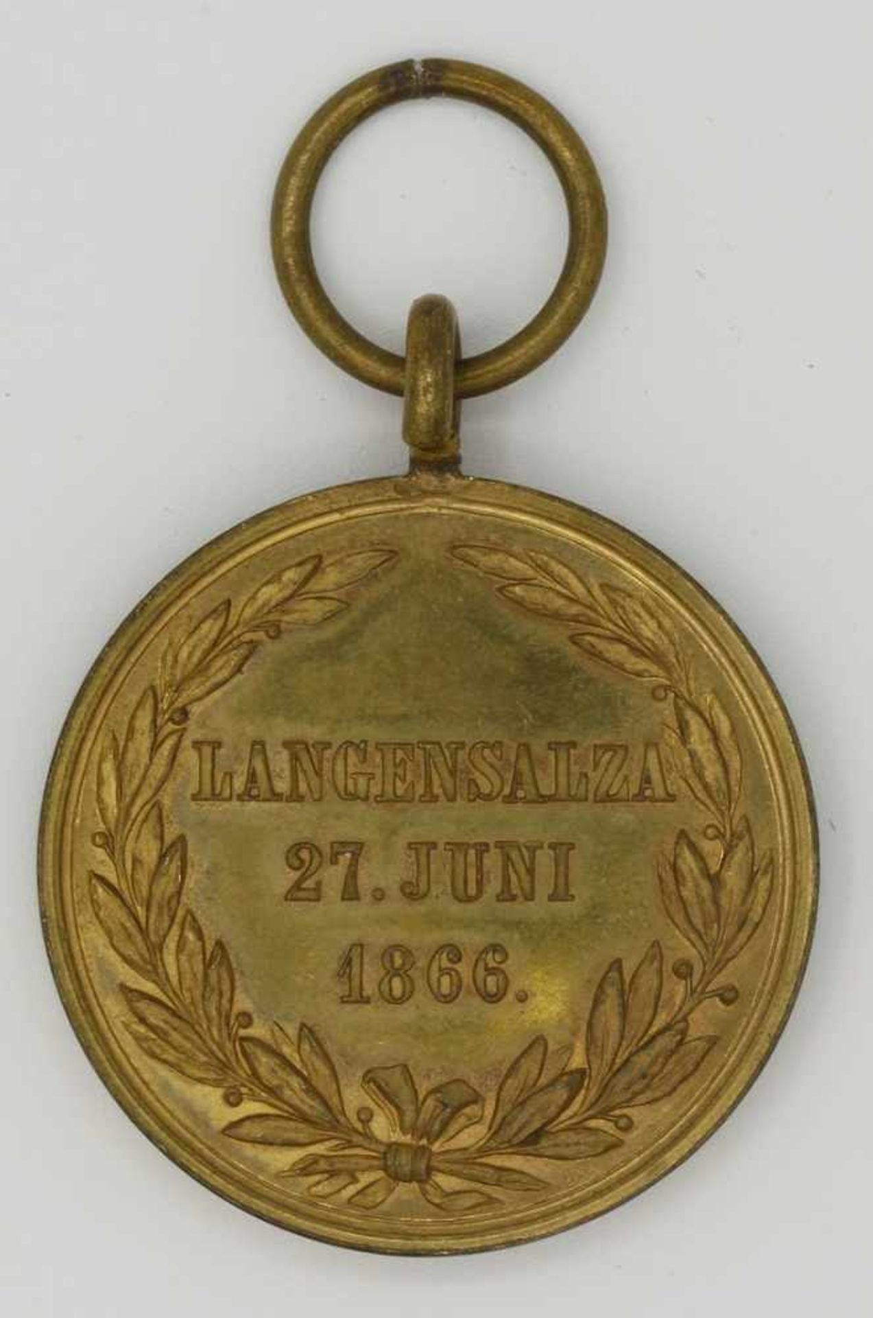 Hannover-Langensalza Medaille mit TrägergravurMessing, ohne Band, Erhaltung sehr schön bis - Image 2 of 2
