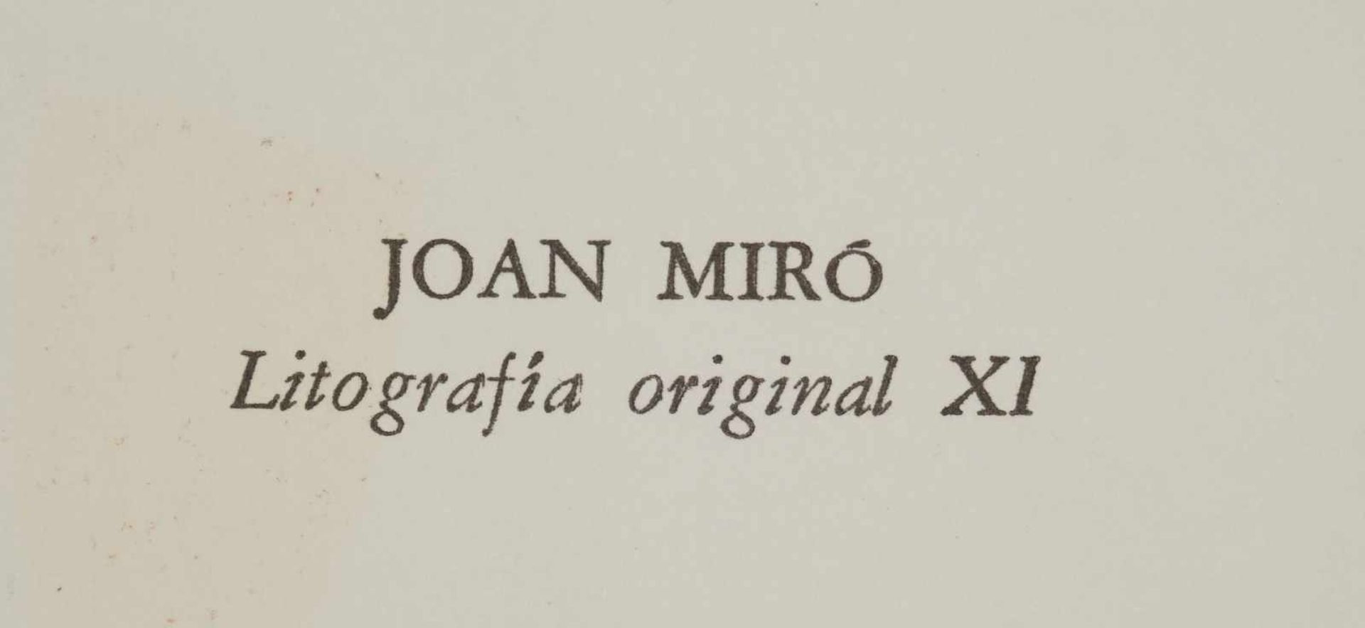 Joan Miró, "Litografia original XI"(1893 Barcelona - 1983 Palma), Farblithografie/Papier, 1975, - Bild 4 aus 4