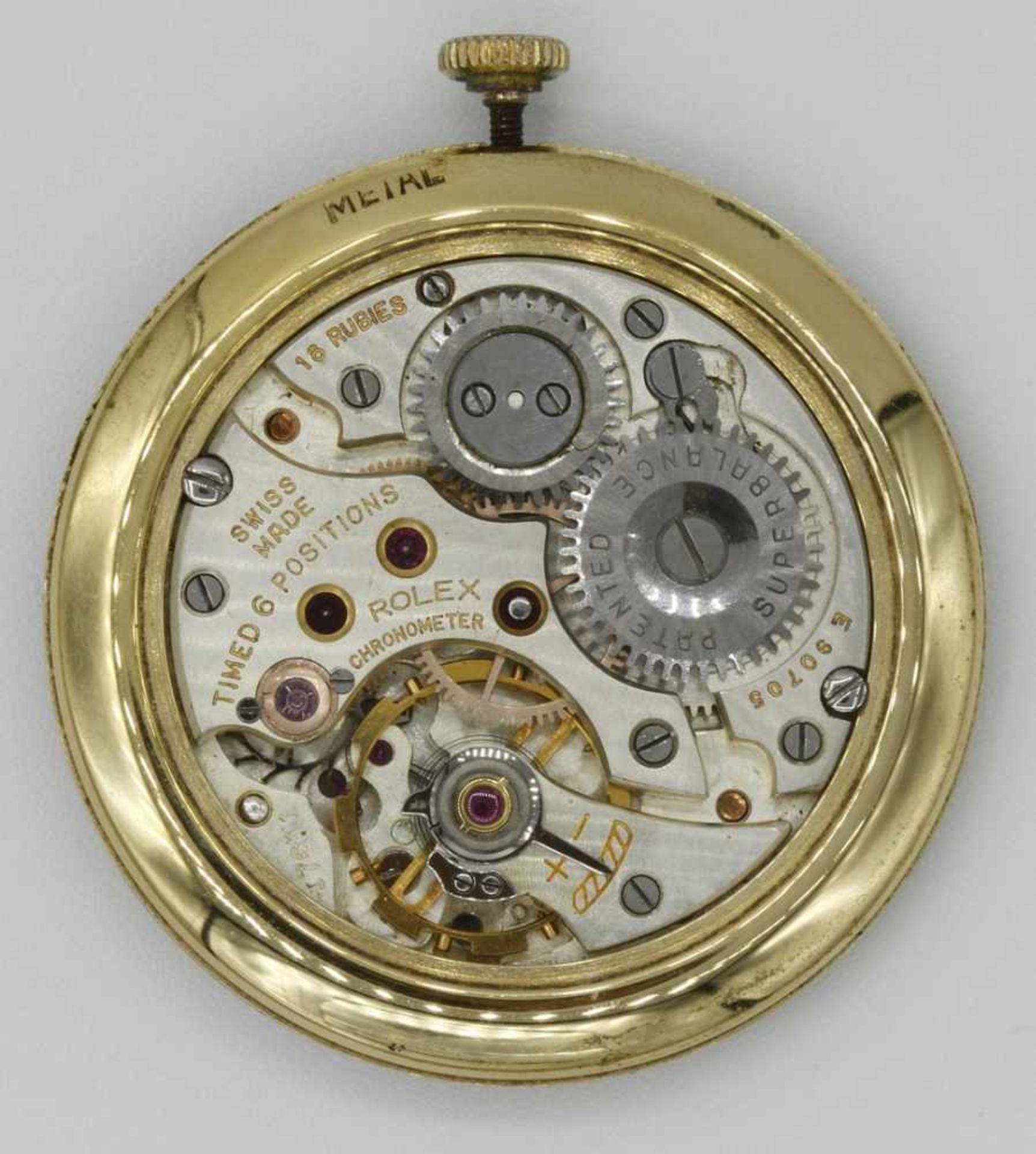 Rolex Metropolitan Chronometer, Ref. 4325, um 1940750/- Gelbgold, Handaufzug, Dauphine-Zeiger, - Bild 5 aus 7