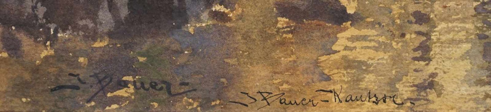 Unbekannter Maler, "Herbst im Ilsetal"Aquarell/Papier, guter Zustand, hinter Glas, gerahmt, - Bild 4 aus 4