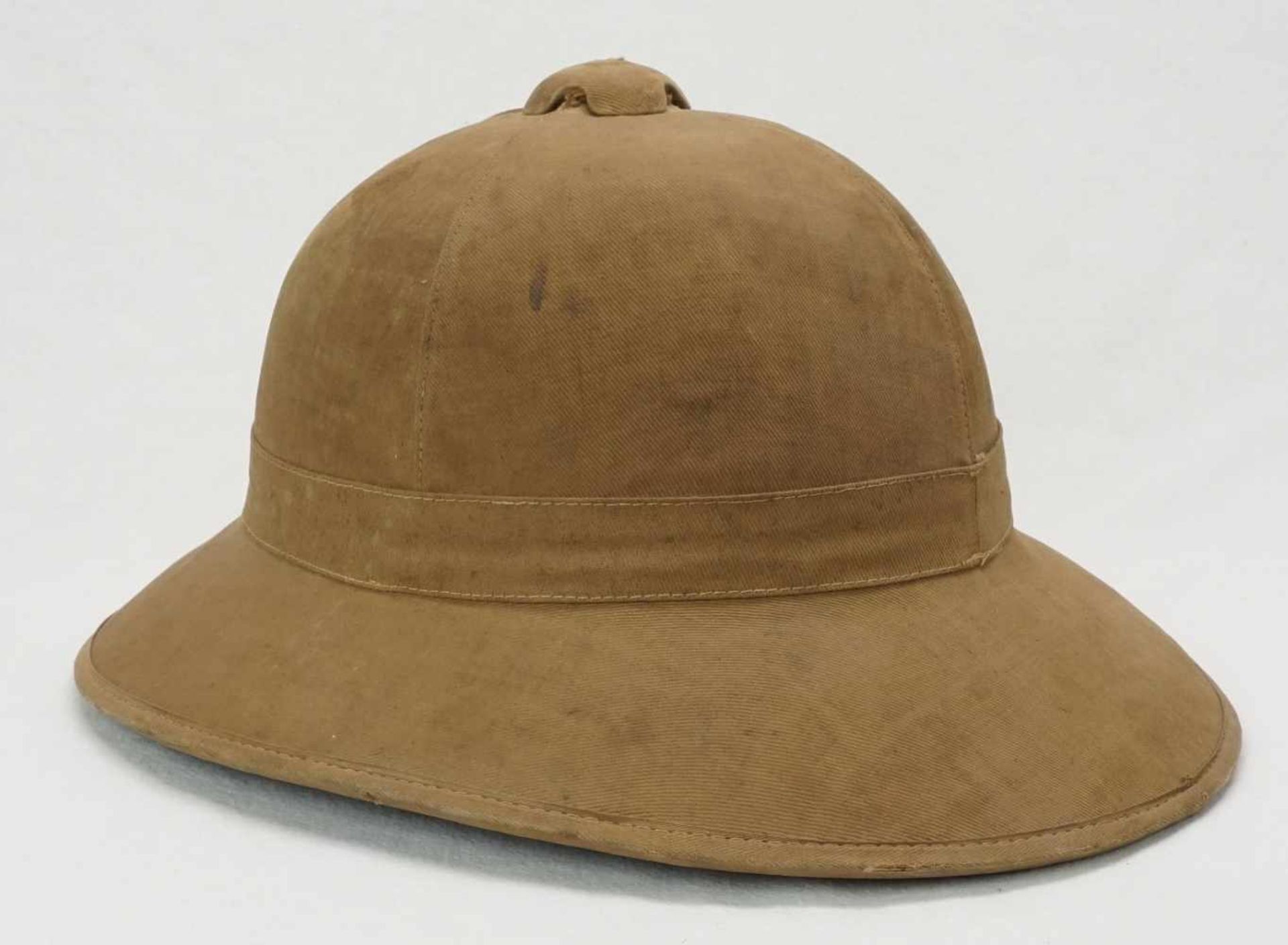 Tropenhelm mit ReichskokardeI. Weltkrieg, Korkhelm mit Leinenbezug, verstellbares Innenfutter und - Bild 2 aus 3