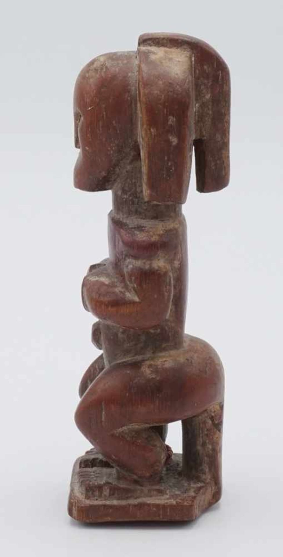 Reliquiar Figur der Fang, GabunHolz, vollplastische, auf Pflock sitzende, männliche Darstellung - Image 4 of 4