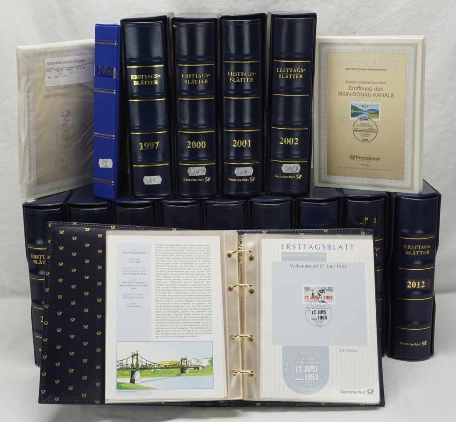 BRD Sammlung Ersttagsblätter15 Alben, 1995, 1997 und 2000 bis 2012, Ringbindersets der Deutschen