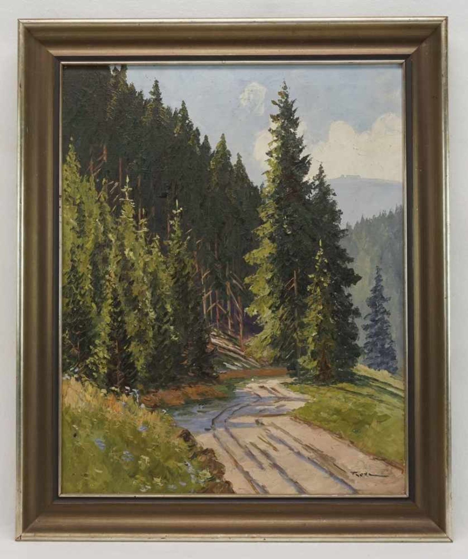 Fritz Thate, "Brockenblick"Harzmaler (1889 Leipzig - 1968 Goslar), Öl/Leinwand, unten rechts - Bild 2 aus 4