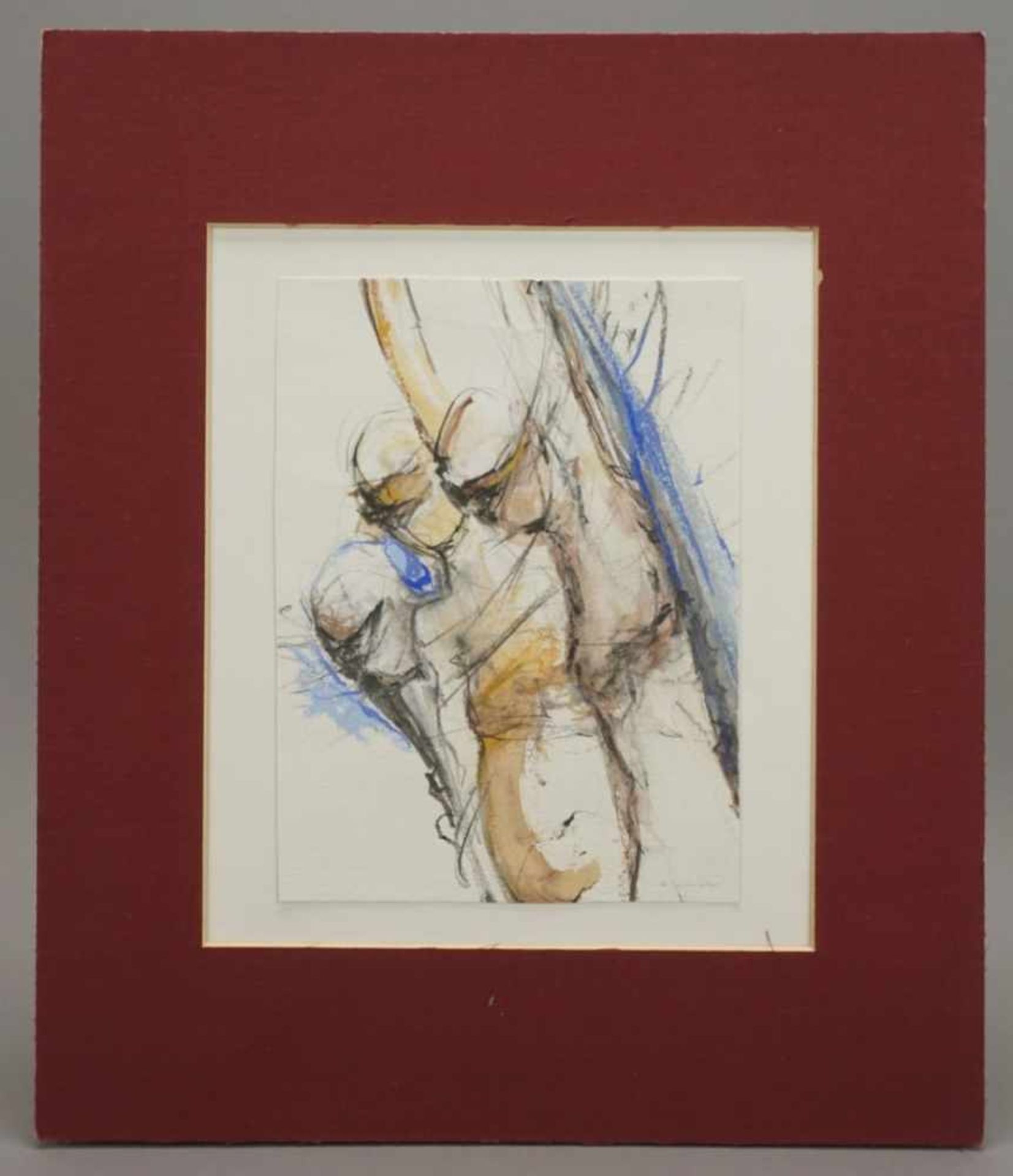 H. Stender, "Zwei abstrahierte Männer"Aquarell-Bleistift/Papier, unten rechts signiert, guter - Bild 2 aus 4