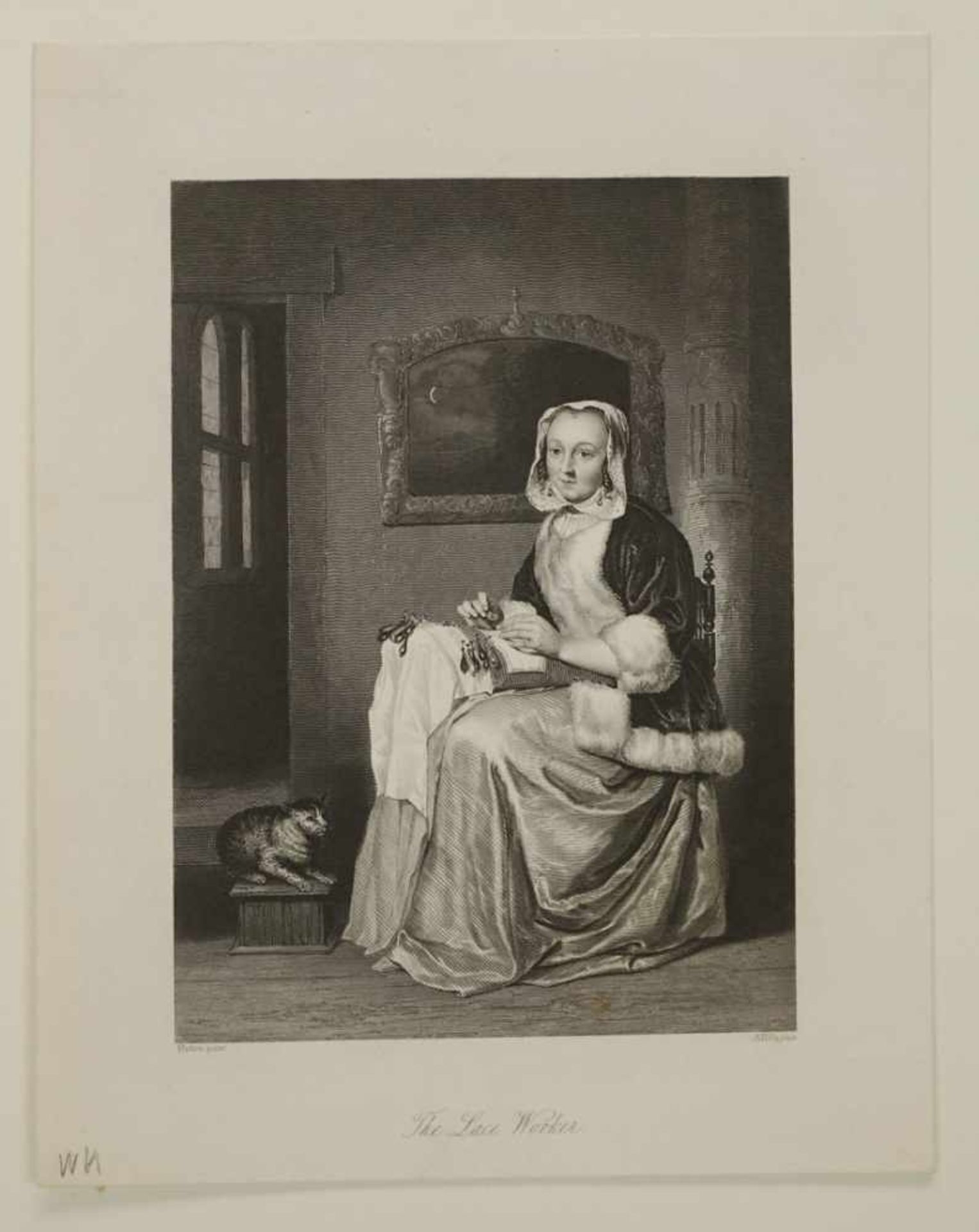 Albert Henry Payne, "Die Spitzenklöpplerin"Stahlstecher, Maler und Illustrator (1812 London - 1902 - Bild 3 aus 3