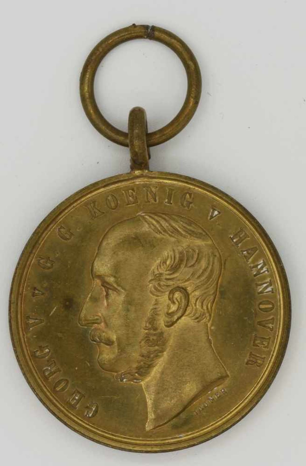 Hannover-Langensalza Medaille mit TrägergravurMessing, ohne Band, Erhaltung sehr schön bis