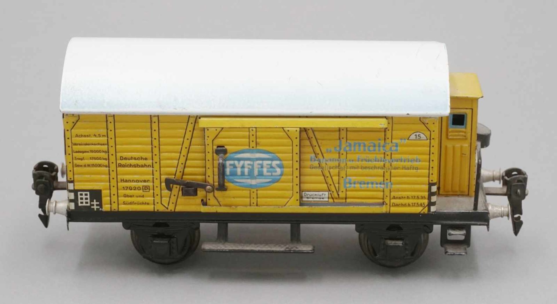 Märklin Bananenwagen FYFFES "Jamaica" 17920, Spur 0Blech lithografiert, 2 Schiebetüren mit