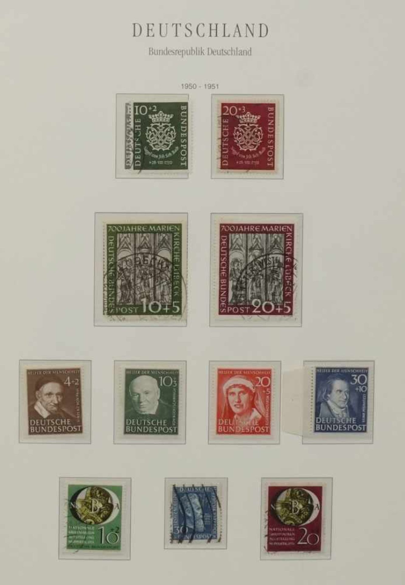 Briefmarken Bund 1949- 1959Klemmalbum mit überwiegend gestempelten Werten, Posthornsatz - Bild 2 aus 3