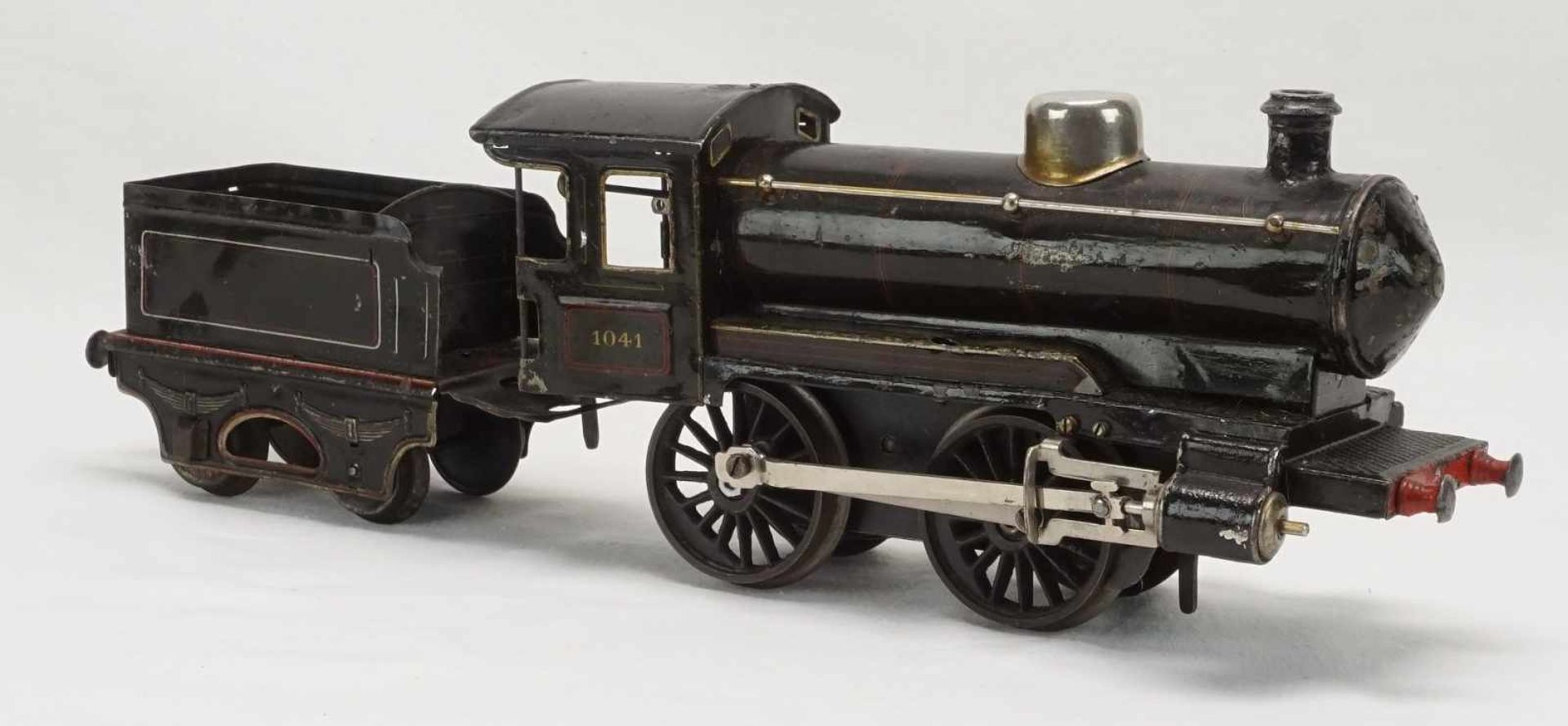 Märklin Dampflok R1041, Spur 0, um 1920Blech lithografiert, Uhrwerkantrieb, Vor- und - Bild 4 aus 4